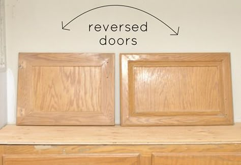 reverse doors Vanity Makeover, Bathroom Vanity Makeover, Builder Grade, Decorating Diy, Cabinet Makeover, Floating Vanity, Kitchen Cabinet Doors, Door Makeover, Cupboard Doors