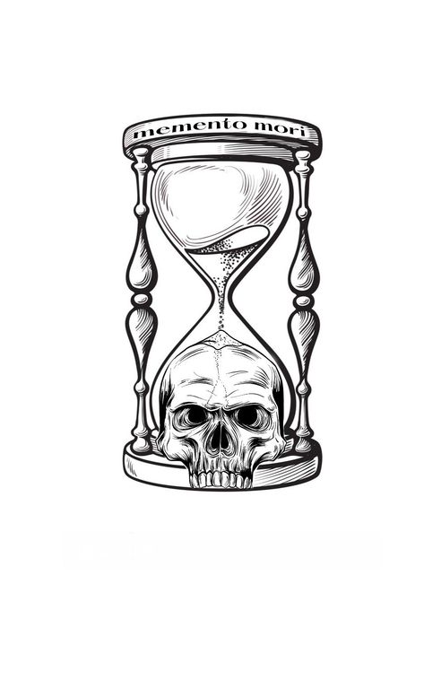 Hour Glass Tattoo Design, Memento Mori Tattoo, Engraving Tattoo, Simple Skull, Hourglass Tattoo, Animal Tattoo Ideas, Wicked Tattoos, Skull Art Drawing, Owl Tattoo Design