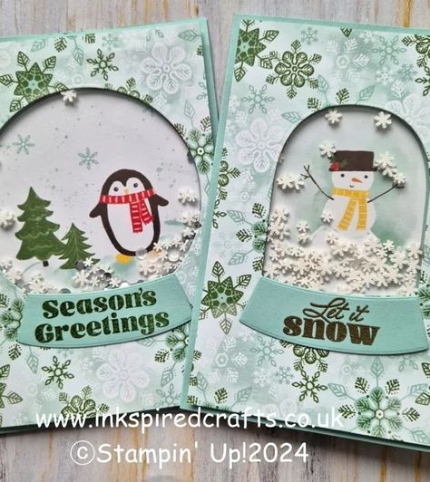 How to Make a Shaker Card using Snowy Scenes - InkspiredCrafts Snow Globe Shaker Cards, Stampin Up Shaker Cards Christmas, Snowglobe Shaker Card, Stampin Up Snow Globe Cards, Snowy Wonder Su, Stampin Up Snowy Wonder Cards, Stampin Up Snowy Scenes, Snowy Scenes Stampin Up Cards, Stampin Up Snowy Wonder