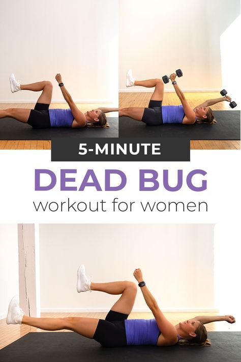 Dead Bug Exercise, Nourish Move Love, Ab Exercises, Workout For Women, Back Fat, Abs Workout Routines, Benefits Of Exercise, Abs Workout For Women, Abdominal Exercises