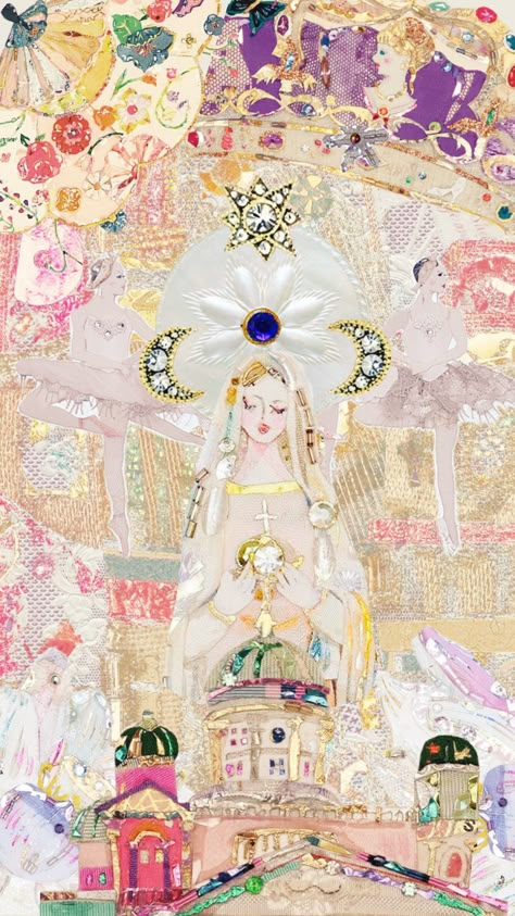 Yoko Hasegawa 💎 #maximalism #collageart #fantasy Art Eras, Art Organization, Maximalism, Ethereal Art, Pastel Wallpaper, Sacred Art, Cellphone Wallpaper, Whimsical Art, Anime Scenery