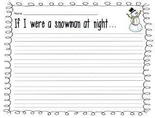 Snowmen at Night | Snowman At Night, Snowman Writing, Snowmen At Night, January Classroom, Reading Stations, Winter Writing, 2nd Grade Writing, Christmas Writing, 1st Grade Writing