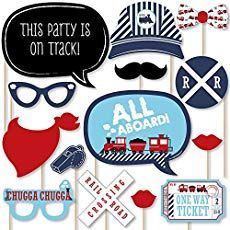 Train Party Decorations, Train Theme Birthday Party, Baby Shower Photo Booth Props, Thomas The Train Birthday Party, Thomas The Train Party, Train Photo, Train Birthday Party, 2nd Birthday Party For Boys, Thomas Train