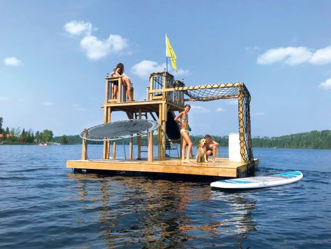 Dock Add Ons, Pedal Boat Ideas, Lake Rafts, Raft Boat, Lake Toys, Floating Raft, Lake Fun, Lake Dock, Lakefront Living