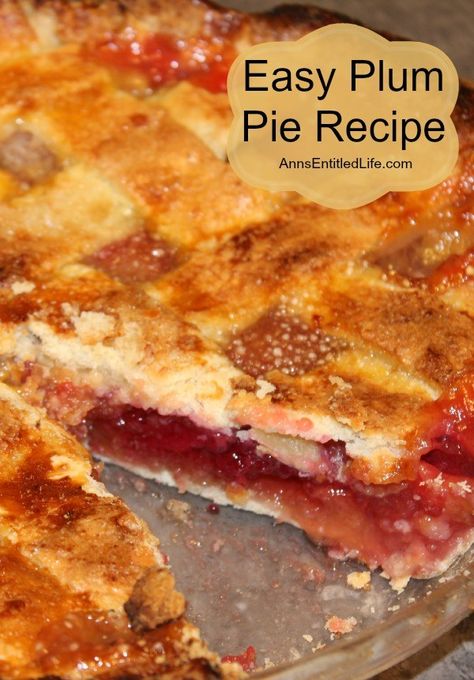 Plum Pie Recipe, Plum Dessert, Canned Plums, Plum Pie, Plum Recipes, Recipe Sweet, Perfect Pies, Sweet Pie, Eat Dessert First