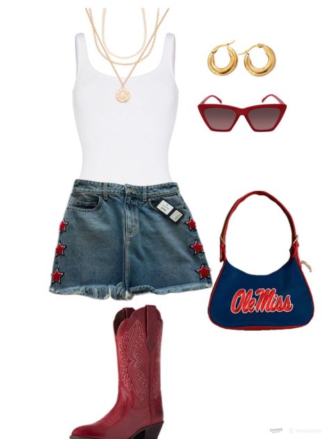 Shop Lauren 18K Gold Earring Set - … and other curated products on LTK, the easiest way to shop everything from your favorite creators. Ole Miss Outfit, University Outfit Ideas, Alabama Gameday Outfit, Fashion University, Gold Earring Set, Red Cowgirl Boots, College Gameday Outfits, Gameday Outfits, University Outfit