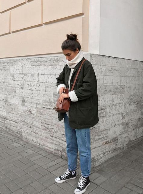 Mode Dope, Mom Jeans Outfit Winter, Comfy Fall Outfits, Jeans Outfit Winter, Mom Jeans Outfit, Blazer Outfit, Hipster Outfits, Outfits With Converse, Outfit Jeans