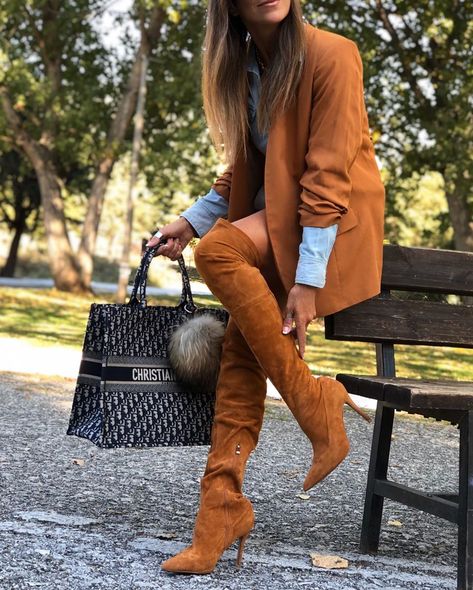 Anastasia Cognac Boots, High Boots Outfit, Lace Top Dress, High Leather Boots, Suede Leather Boots, Stiletto Boots, Maxi Dress Green, Tan Suede, Heel Boots