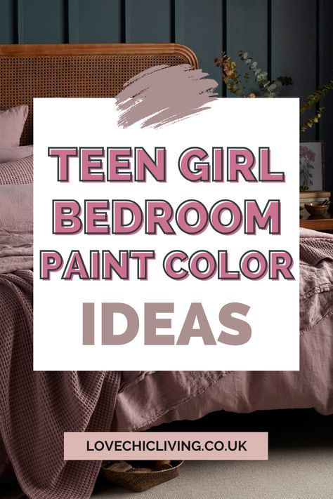 Teenage Room Painting Ideas, Teenage Room Color Ideas, Trendy Room Painting Ideas, Teen Paint Colors Bedroom, Teen Room Wall Paint, Bedroom Painting Ideas Creative, Sherwin Williams Girls Bedroom Colors, Teen Bedroom Color Schemes, Paint Colors For Teenage Girls Room