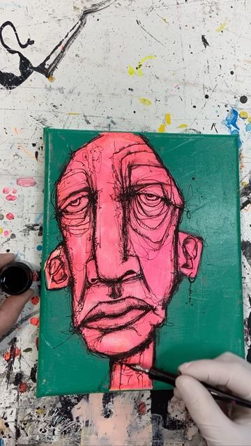 Cool Weird Art, Weird Face Art, Weird Art Drawings, Surreal Art Drawing, Weird Art Painting, Weird Paintings, Weird Faces, Abstract People, Weird Drawings