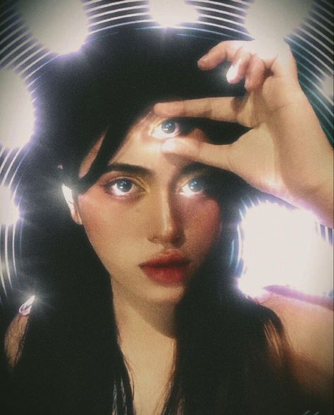 Third Eye Photoshoot, Three Eyes Aesthetic, 3rd Eye Aesthetic, Blind Eyes Art, Third Eye Aesthetic Art, Blinding Lights Aesthetic, Multiple Eyes Character, Third Eye Aesthetic, Third Eye Glasses