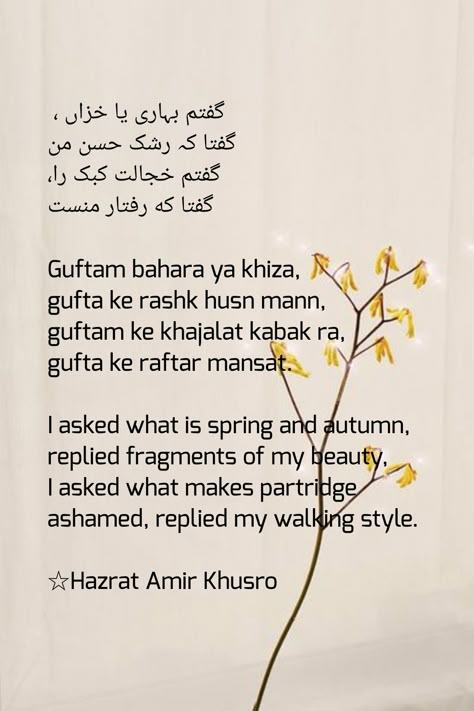 Persian Poetry Farsi, Amir Khusro Poetry, Persian Poetry With Translation, Persian Quotes With Translation, Farsi Learning, Afghan Poetry, Amir Khusro, Village Quotes, Farsi Poetry