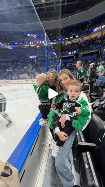 Grace, Kate & Anne on Instagram: "GRWM for a Dallas Stars Game 🏒 ! It’s a process for sure which usually ends with us rushing out the door, but there is nothing like watching Joel get to live out his dreams 💚 especially with Hudson cheering along! It’s so sweet watching how much he loves the games 🥹 I filmed this a while ago and never got around to sharing 😅 Linking what I can on the @shop.ltk app {link in bio} #hockeylife #dallasstars #hockeyfamily" Stars Hockey Game Outfit, Hockey Game Fits, Outfits For Hockey Games Cute, Dallas Stars Outfit, Nhl Game Outfit Woman, Hockey Game Outfits For Women, Hockey Game Outfit, Hockey Outfits, Dallas Stars Hockey