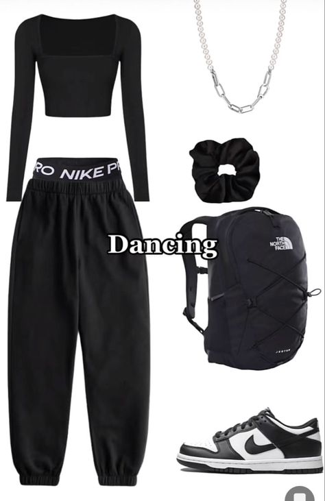 Dance Outfits Hip Hop Aesthetic, All Black Hip Hop Outfit, What To Wear For Dance Practice, Hip Hop Practice Outfits, Nike Dance Outfits, Tap Dance Outfits Practice, Hip Hop Dance Practice Outfits, Dancing Outfits Hip Hop, Hip Hop Dance Class Outfits