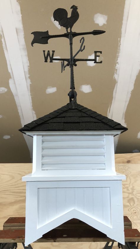 Chicken Weather Vane, Weather Veins On House, Chicken Coop Weather Vane, Cupola On Shed, Chicken Coop Cupola, Cupolas On Garage, Weather Vanes On House, Cupolas On Barns, Cupolas On Houses