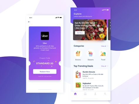 Coupon App, Where To Get Coupons, Midnight Design, Free Coupons Online, App Screen Design, Web Presentation, Promo Coupon, App Screen, Food Delivery App