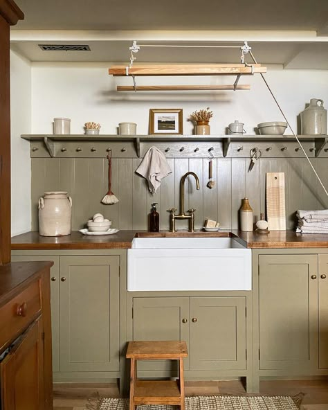 DIY Design Tips to Maximize a Smaller Historic Kitchen! Our kitchen is a pretty standard size for 1920’s homes in our region, and though… | Instagram Modern Traditional House, Laundry Utility Room, Corner Kitchen Pantry, Historic Kitchen, School House Lighting, Diy Instagram, Cottage Style Home, Kitchen Pantry Design, Kitchen Pantry Cabinets