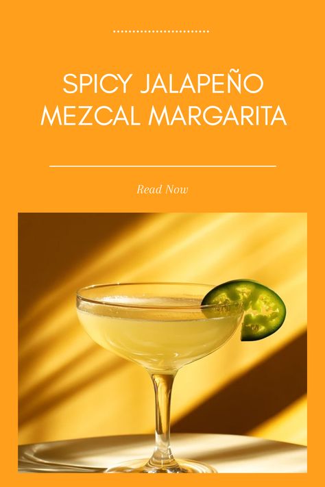 Enjoy making a Spicy Jalapeño Mezcal Margarita, a delicious twist on a traditional cocktail using 1 image. Indulge in this cocktail that combines mezcal, fresh lime, and the heat of jalapeños. Margarita Variations, Spicy Margarita Mocktail, Margarita Mocktail, Mezcal Margarita, Traditional Margarita, Spicy Margarita, Classic Margarita, Relaxing Evening, Classic Cocktail