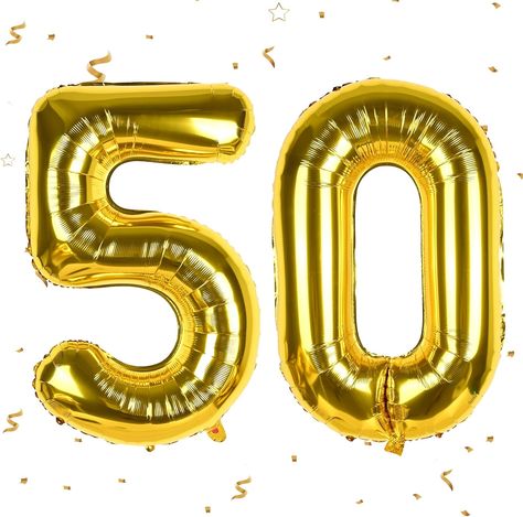 40 Inch Gold Large Numbers Balloons 50, Number 50 Birthday Balloon Digital 50 Helium Balloons, Foil Mylar Big Number Balloon for Men Women 50th Birthday Anniversary Party Decorations (Gold Number 50) Numbers Balloons, Large Number Balloons, 50th Birthday Balloons, 50 Balloons, Gold Foil Balloons, Number 50, Anniversary Party Decorations, 50th Party, Large Numbers