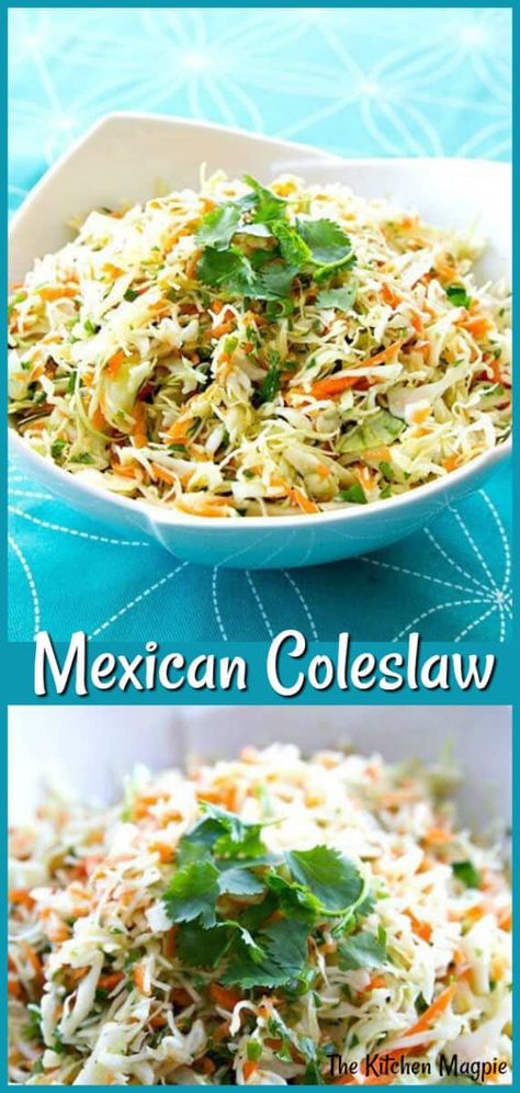 Mexican Coleslaw, Mexican Slaw, Healthy Cabbage, Chicken Fajitas Crockpot, Cabbage Salad Recipes, Mexican Salads, Flexitarian Diet, Crowd Pleasing Recipes, Slaw Recipes