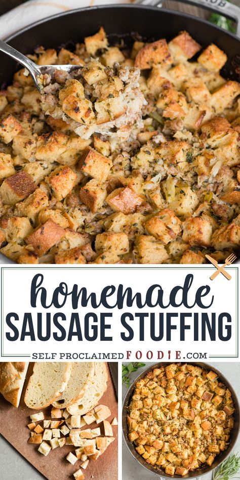 Homemade Sausage Stuffing, Best Sausage Stuffing, Sausage Stuffing Recipe Thanksgiving, Thanksgiving Sausage, Sausage Stuffing Thanksgiving, Thanksgiving Posts, Turkey Night, Sausage Dressing, Homemade Stuffing Recipes