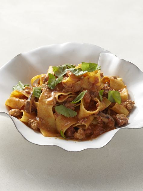 Pappardelle with Veal and Pork Ragu Lamb Ragu, Pork Ragu, Ragu Recipe, Pappardelle Pasta, Veal Recipes, Pork Dishes, Kitchen Food, Food Network, Pork Recipes