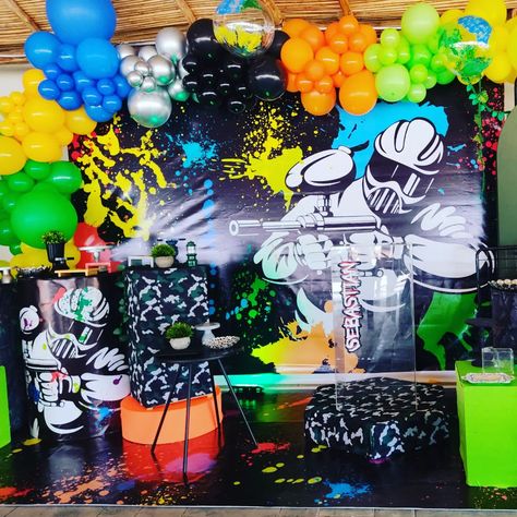 Archery Birthday Party, Party Drink Station, Sports Birthday Party Ideas, Archery Birthday, Paintball Cake, Tea For Two Birthday Party, 11th Birthday Party Ideas, Paintball Birthday Party, Dessert Charcuterie Board Ideas