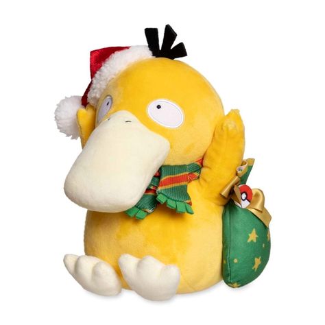 <p>Official Psyduck Pokémon Holiday Festival Plush featuring detailed embroidery and a festive Psyduck design. A Pokémon Center Original.</p> Santa Cap, Original Pokemon, Pokemon Center, Pokemon Plush, Striped Scarf, Christmas Icons, Christmas Market, Holiday Festival, Plush Toy