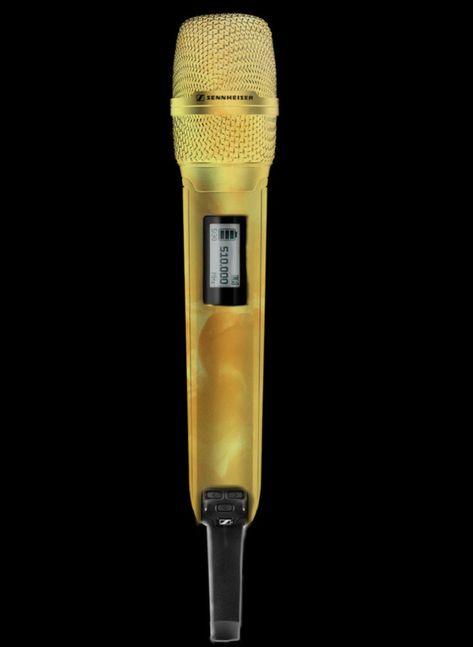 Custom Microphone Design, Yellow Microphone, Orion Galaxy, Crystal Microphone, Music Mic, Ear Monitors, Kpop Shifting, Yellow Glitter, In Ear Monitors