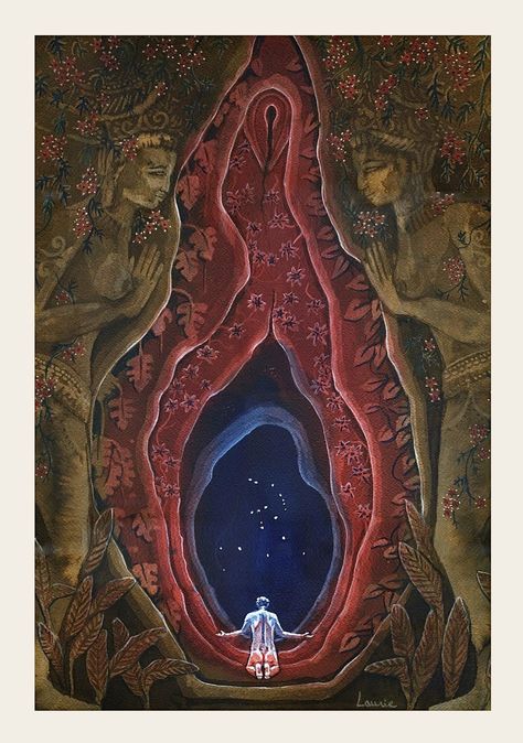 Yoni - At the Sacred Entrance Art: Laurie Lardinois, “Yoni - At the Sacred Entrance” LaurieHealingART Feminine Spiritual Art, Sacred Feminine Art, Butterfly Art Painting, Psy Art, Goddess Artwork, Vedic Art, Sacred Feminine, Feminine Art, Print Painting