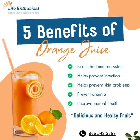 Here are the benefits of orange juice

Visit our website: https://rfr.bz/pa0gvpa

#OrangeJuiceBenefits #VitaminCBoost #AntioxidantRich #HeartHealth #HydrationStation #DigestiveWellness #ImmuneBoost #BoneStrength #GlowingSki #NaturalEnergy Benefits Of Orange Juice, Orange Juice Benefits, Improve Mental Health, Health Diet, Nutrition Tips, Healthier You, Balanced Diet, Orange Juice, Healthy Smoothies