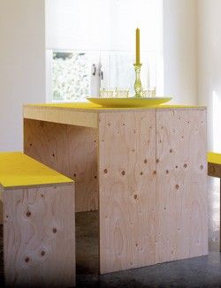 Maybe an easy weekend project Plywood Table, Diy Bench, Plywood Furniture, Furniture Hacks, Diy Table, Bench Table, Furniture Projects, Diy Inspiration, Furniture Making