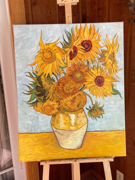 Sunflowers Vincent Van Gogh, Van Gohn Sunflower, Van Gogh Ayçiçekleri, Vincent Van Gogh Paintings Original, Sunflower Art Aesthetic, Sunflower Painting Van Gogh, Girasoles Van Gogh, Sunflower Van Gogh, Lukisan Van Gogh