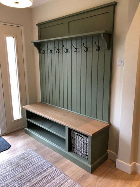 Boot Room Storage Bench. Monks Bench - Etsy UK Laundry Boot Room Ideas, Country Boot Room, Cart Between Washer And Dryer, Doorway Bench, Between Washer And Dryer, Hallway Storage Ideas, Mudroom Entryway Ideas, Boot Room Storage, Boot Room Ideas