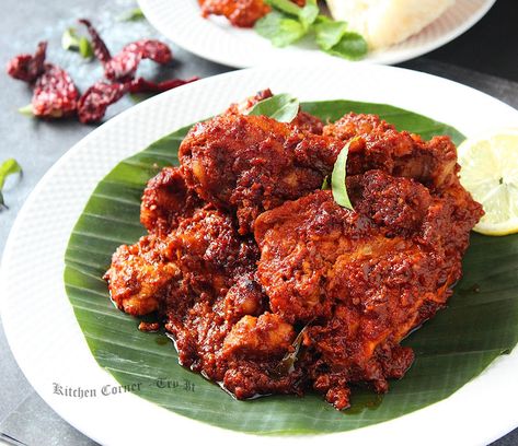 Chicken Ghee Roast/ Mangalore style Chicken Ghee Roast Chicken Ghee Roast, Spinach Side, Spinach Side Dish, Ghee Roast, Spicy Almonds, Indian Chicken Recipes, Almond Chicken, Veg Dishes, Roast Chicken Recipes