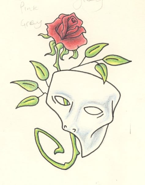 Phantom Of The Opera Drawing Easy, Phantom Of The Opera Mask Drawing, Hamlet Drawing Ideas, Phantom Of The Opera Drawing, Mask Drawing Ideas, Phantom Tattoo, Phantom Of The Opera Tattoo, Romeo And Juliet Drawing, Opera Tattoo