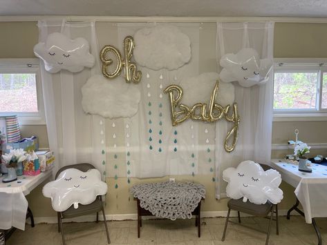 Rainclouds for baby shower Rain Baby Showers, Rain Baby, Cloud Theme, Sprinkle Baby Shower, Rain Storm, Rain Cloud, Shower Themes, Baby Shower Planning, Baby Sprinkle