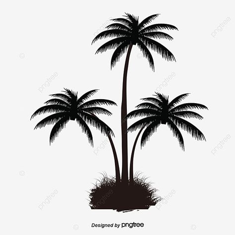 Black Palm Tree, Tropical Frames, Tree Lanterns, Preppy Decor, Palm Tree Silhouette, Palm Tree Pattern, Tree Clipart, Monochrome Pattern, Black And White Tree