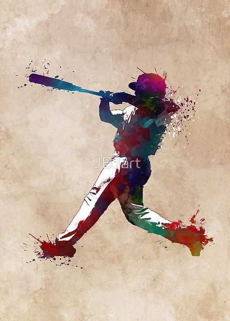 Baseball Painting, Sports Painting, Sport Canvas, Baseball Art, Baseball Pictures, Player 1, Hockey Player, Canvas Print Display, Sports Art