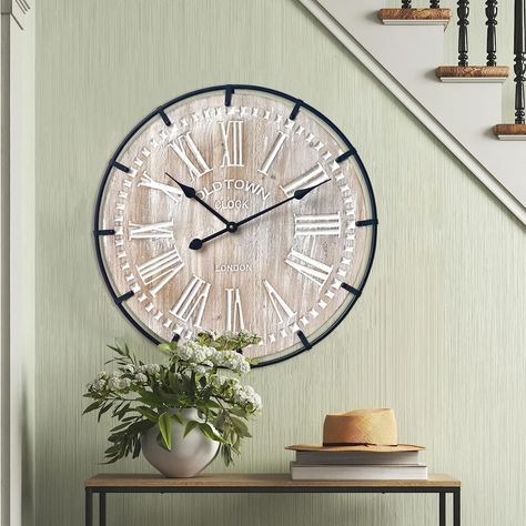 Wall collage with clock