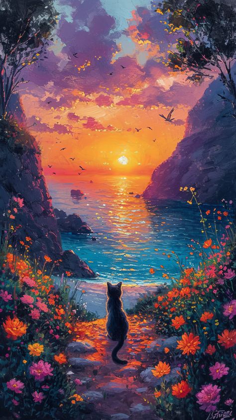 Whimsical Phone Backgrounds, May Aethstetic, Meditation Iphone Wallpaper, Pieces Wallpaper Aesthetic, Mi Watch Wallpaper, Painting Ideas Scenery Beautiful, Zen Background Wallpapers, Wallpapers For Samsung Tablet, Lofi Cat Wallpaper