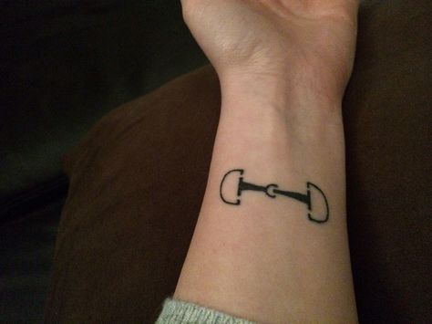 Horse bit tattoo                                                                                                                                                                                 More Snaffle Bit Tattoo, Equestrian Tattoo Ideas, Horse Bit Tattoo, Equestrian Tattoo, Classy Equestrian, Bit Tattoo, Horse Tattoo Ideas, Equine Tattoo, Horse Tattoos