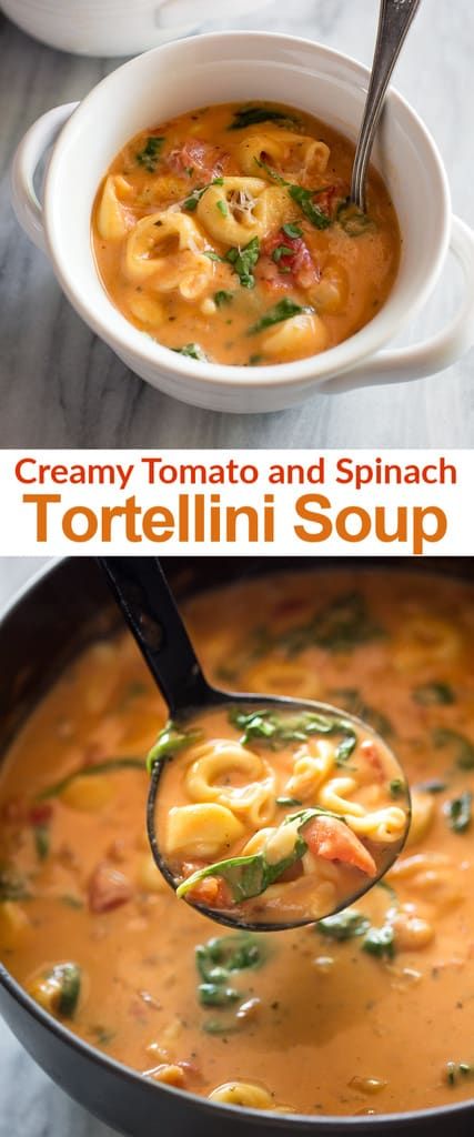 Spinach Tomato Tortellini, Soup Spinach, White Chicken Chili Healthy, Tomato Tortellini, Mexican Salad Recipes, Creamy Tortellini Soup, Spinach Tortellini Soup, Spinach Tortellini, Spinach Tomato