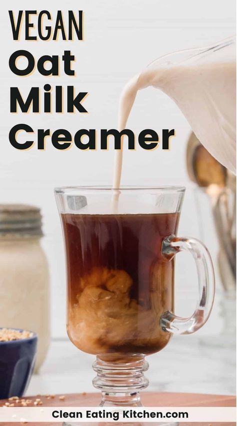 Here’s how to make Homemade Oat Milk Creamer using steel cut oats that is dairy-free, vegan, and perfect for coffee or other hot beverages. This budget-friendly creamer is great to have in your refrigerator at all times. No slime recipe! Oat Milk Creamer, Make Oat Milk, Vegan Coffee Creamer, Homemade Oat Milk, Diy Coffee Creamer, Dairy Free Coffee Creamer, Milk Industry, Vegan Creamer, Cheese Sauces