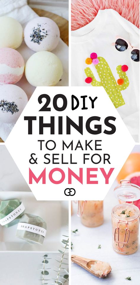 Looking for a creative side hustle? This awesome list of 20 easy things to make and sell online in 2019 can help you to make money on the side. Find the perfect product to make and sell for profit! Make money from home with craft ideas! #craftideas #makemoneyfromhome #makemoneyathome #makemoneyonlin