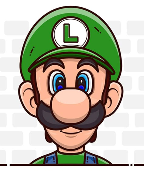 Luigi Drawing, How To Draw Mario, Mario Drawing, Super Mario Characters, Mario Und Luigi, Mario Crafts, Super Mario Luigi, Mario Y Luigi, Super Mario Bros Birthday Party