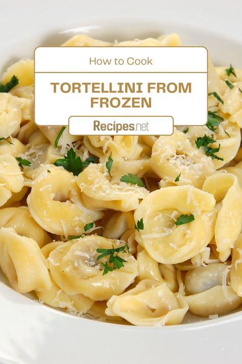 Tortellini Pasta with Garnish - How to Cook from Frozen Crockpot Frozen Tortellini Recipes, Recipes Using Frozen Cheese Tortellini, Frozen Cheese Tortellini Recipes, Frozen Tortellini Recipes, Baked Frozen Tortellini, Frozen Pasta, Spaghetti Carbonara, Dinner For Two, Quick Weeknight Meals