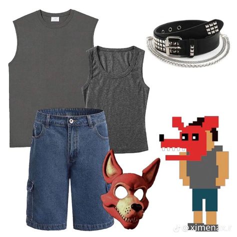 Michael Afton Inspired Outfit, Fnaf Inspired Outfits Lolbit, Fnaf Movie Outfit, Easy Fnaf Cosplay, Fnaf Themed Outfits, Fnaf Costume Ideas, Fnaf Movie Outfit Ideas, Michael Afton Cosplay, Fnaf Cosplay Ideas