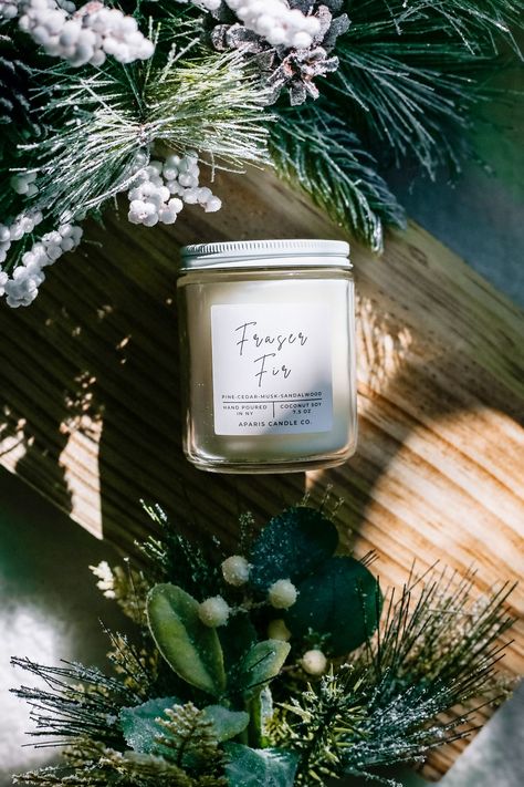 Candle Christmas Tree, Fir Needles, Christmas Tree Scent, Fraser Fir, Coconut Wax Candles, Scent Notes, Handmade Candle, Christmas Inspo, Candle Tree