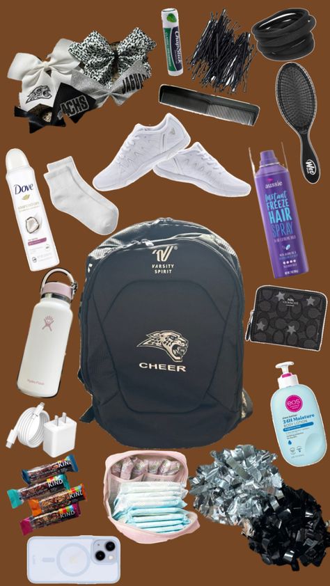 What’s in my cheer bag for practice and games! Black Cheerleaders, Cheer Bag, Cheer Practice, Cheerleading